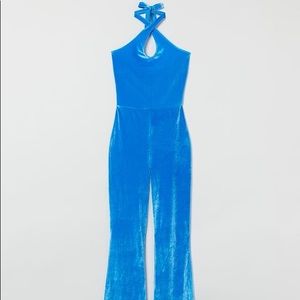 H&M Velour Halter-neck Jumpsuit NWT